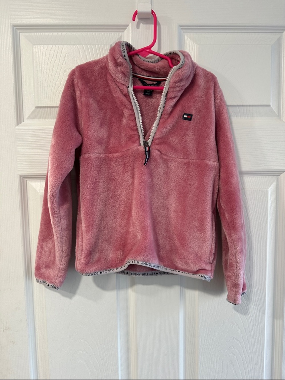 Tommy Hilfiger Plush Pink Half-Zip Hoodie